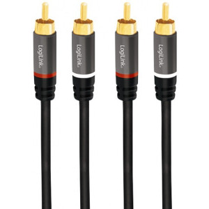 Logilink CA1207 2x RCA Male - 2x RCA Male, 5 m, Negru