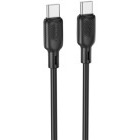 Cablu de date / adaptor Borofone BX113, USB-C Male la USB-C Male, 60 W, 1 m, Black