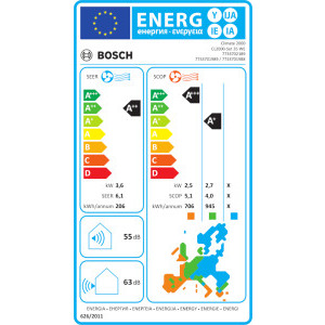 Bosch Climate 2000, 12000 BTU, Clasa A++/A+, Inverter