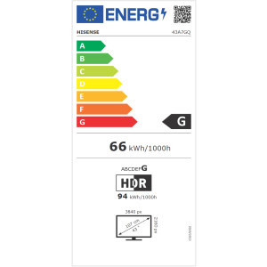 Hisense Smart TV QLED 43A7GQ Seria A7GQ 107cm gri-negru 4K UHD HDR