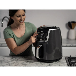 Ninja Friteuza cu aer cald AF160EU, 1750W, 5.2L, 6 functii de gatit, Negru