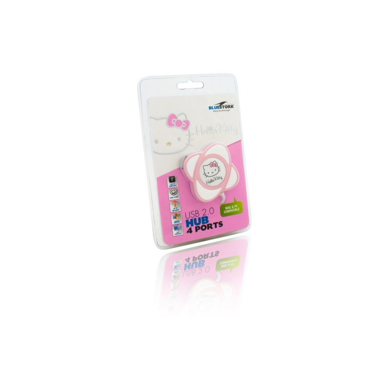 Hub USB Bluestork Hello Kitty USB 2.0 hub pink - PC Garage