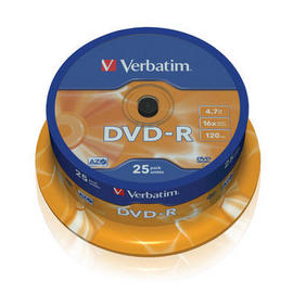 Mediu stocare Verbatim DVD-R 4.7GB 16x Matt Silver spindle 25 buc