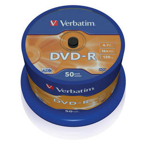 Mediu stocare Verbatim DVD-R 4.7GB 16x Matt Silver spindle 50 buc