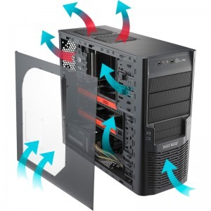 Cooler Master Elite 430 black, blue LED fan