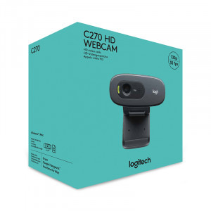 Logitech C270, HD, USB, Black