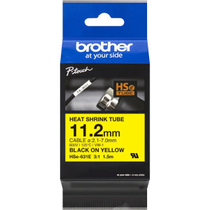 Brother Banda termocontractabila HSe-631E 11.2 mm Black on Yellow