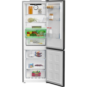 Beko B3RCNA364HXBR1, 316 L, Clasa E, No Frost, HarvestFresh, AeroFlow, Kitchen Fit, Everfresh+, 187 cm, Dark Inox
