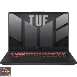 ASUS Gaming 17.3'' TUF A17 FA707NU, FHD 144Hz, Procesor AMD Ryzen™ 5 7535HS (16M Cache, up to 4.55 GHz), 16GB DDR5, 512GB SSD, GeForce RTX 4050 6GB, No OS, Mecha Gray