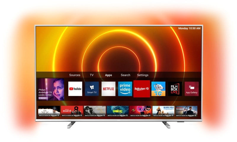 Televizor LED Philips Smart TV 58PUS7855/12 Seria PUS7855/12 146cm argintiu 4K UHD HDR Ambilight cu 3 laturi