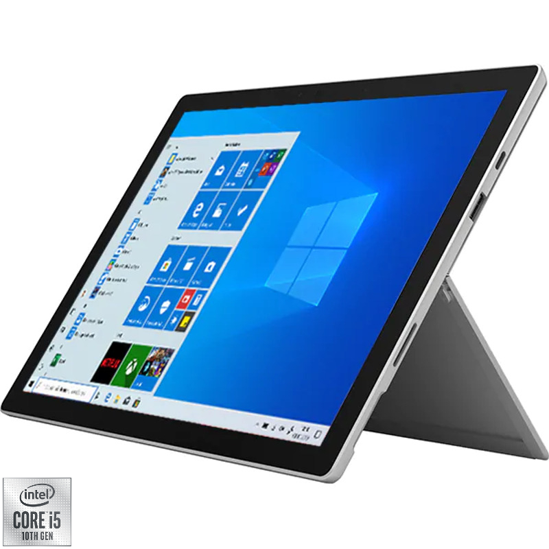 Ultrabook Microsoft 12.3'' Surface Pro 7, PixelSense Touch, Procesor Intel® Core™ i5-1035G4 (6M Cache, up to 3.70 GHz), 8GB DDR4X, 128GB SSD, Intel Iris Plus, Win 10 Home, Platinum