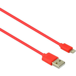 Lamtech USB Male la Lightning Male, 2.1A 1 m, Red