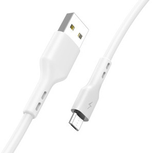 Lamtech USB Male la microUSB Male, 2.1A 1 m, White