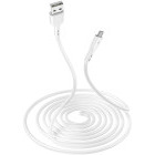 Cablu de date / adaptor Lamtech USB Male la microUSB Male, 2.1A 2 m, White