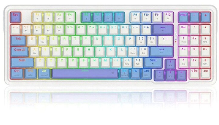 Tastatura Gaming Redragon Gloria Pro White RGB Orange Switch Mecanica