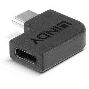 LINDY 1x USB-C Female 3.2 la USB-C Male 3.2, unghi 90°, negru