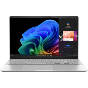 ASUS 15.6'' Vivobook S 15 OLED S5507QA, 3K 120Hz, Procesor Qualcomm Snapdragon X Elite X1E-78-100, 32GB LPDDR5X, 1TB SSD, Qualcomm Adreno, Win 11 Pro, Cool Silver
