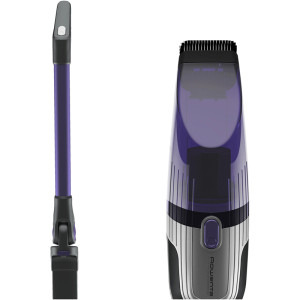 Rowenta vertical X-TREM Compact 2 in 1 RH1238WO, 145W, Tehnologie Flex in doua pozitii, autonomie 40 minute, cap de aspirare iluminare LED, 0.4L, Violet/ negru, Violet-Negru