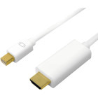 Cablu video Logilink Mini DisplayPort v1.2 Male - HDMI Male, 2m, alb
