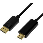 Cablu video Logilink DisplayPort v1.2 Male - HDMI Male, 2m, negru