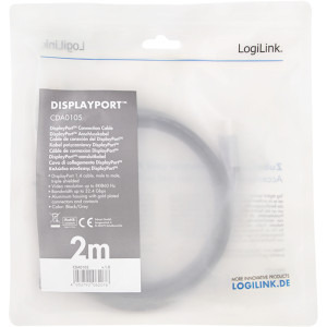 Logilink DisplayPort Male - DisplayPort Male, v1.4, 2m, negru-gri