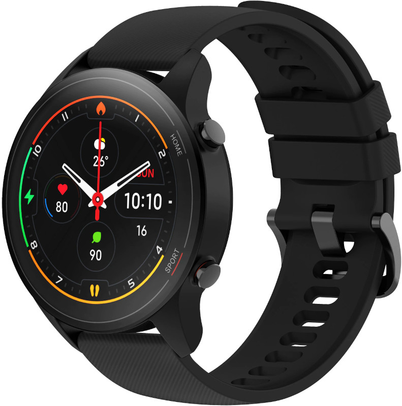 SmartWatch Xiaomi Mi Watch, curea silicon, Wi-Fi, Bluetooth, GPS + senzor PPG si SpO2, rezistent la apa, autonomie pana la 16 zile, Black