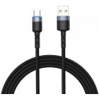 Cablu de date / adaptor Tellur USB Male la USB-C Male, Led, Nailon, 1.2 m, Black, amperaj maxim suportat 3A
