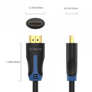 Orico HDMI Male - HDMI Male, v1.4, 1m, negru