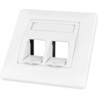 Accesoriu retea Schrack Priza pentru 2 module TOOLLESS LINE, 80x80mm, inclinat, RAL9010
