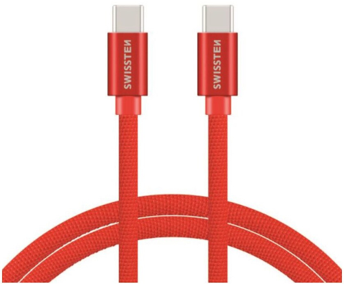 Cablu periferice Swissten USB-C 2.0 Male la USB-C 2.0 Male, 1.2 m, Rosu