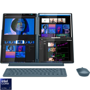 Laptop Lenovo 14 Yoga Book 9 14IAH10, 2.8K OLED 120Hz Touch, Procesor Intel® Core™ Ultra 7 255H (24M Cache, up to 5.10 GHz), 32GB LPDDR5X, 1TB SSD, Intel Arc 140T, Win 11 Home, Tidal Teal, 3Yr Onsite Premium Care