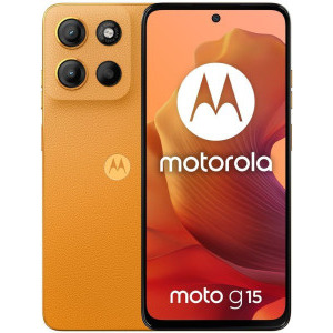 Smartphone Motorola Moto g15, 128GB, 4GB RAM, Dual SIM, 4G, Tri-Camera, Sunrise Orange