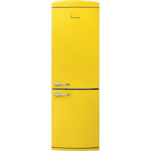 Combina frigorifica Fram FC-VRR341YLE++, 340 L, Clasa E, Less Frost, Control mecanic, Iluminare LED, 190 cm, Galben