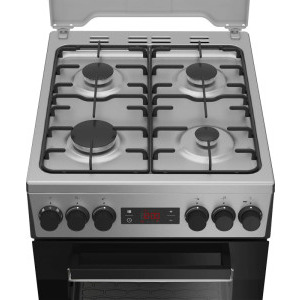 Beko FSMT52320DXON, Mixt, 4 arzatoare, Sistem de siguranta, Aprindere integrata, SteamShine Cleaning, 3D Cooking, Grill, Rotisor, Clasa A, 50 cm, Inox