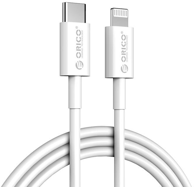 Cablu de date / adaptor Orico CL01-10, USB-C Male la Lightning Male, 1 m, White