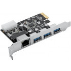 Placa de retea Orico 3x USB 3.0 Male - 1x RJ-45 Female