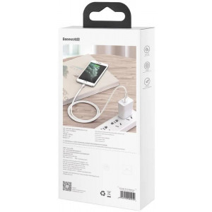 Baseus Cafule Metal CALJK-A02, USB Male la Lightning Male, 1 m, White