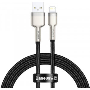 Cablu de date / adaptor Baseus Cafule Metal CALJK-A01, USB Male la Lightning Male, 1 m, Black