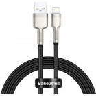 Cablu de date / adaptor Baseus Cafule Metal CALJK-A01, USB Male la Lightning Male, 1 m, Black
