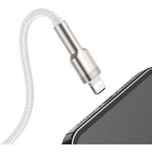 Baseus Cafule Metal CALJK-B02, USB Male la Lightning Male, 2 m, White