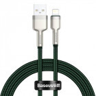 Cablu de date / adaptor Baseus Cafule Metal, CALJK-B06, USB Male la Lightning Male, 2 m, Green