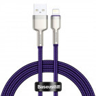 Cablu de date / adaptor Baseus Cafule Metal, CALJK-B05, USB Male la Lightning Male, 2 m, Purple