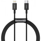 Cablu de date / adaptor Baseus Superior CATLYS-A01, USB-C Male la Lightning Male, 1 m, Black