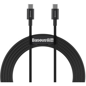 Cablu de date / adaptor Baseus Superior CATYS-B01, USB-C Male la USB-C Male, 100W, 1 m, Black