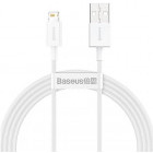 Cablu de date / adaptor Baseus Superior CALYS-B02, USB Male la Lightning Male, 1.5 m, White
