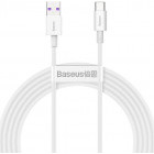 Cablu de date / adaptor Baseus Superior Series CATYS-02, USB Male la USB-C Male, 1 m, White, amperaj maxim suportat 6A
