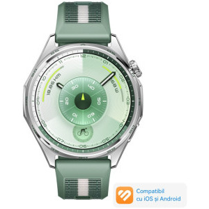 Huawei Watch GT 6, 46mm, Steel Stainless Steel, curea Green Woven