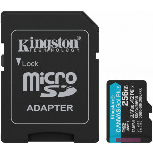 Card memorie Kingston microSDXC Canvas Go Plus Gen4 Class 10 UHS-I A2 256GB + Adaptor