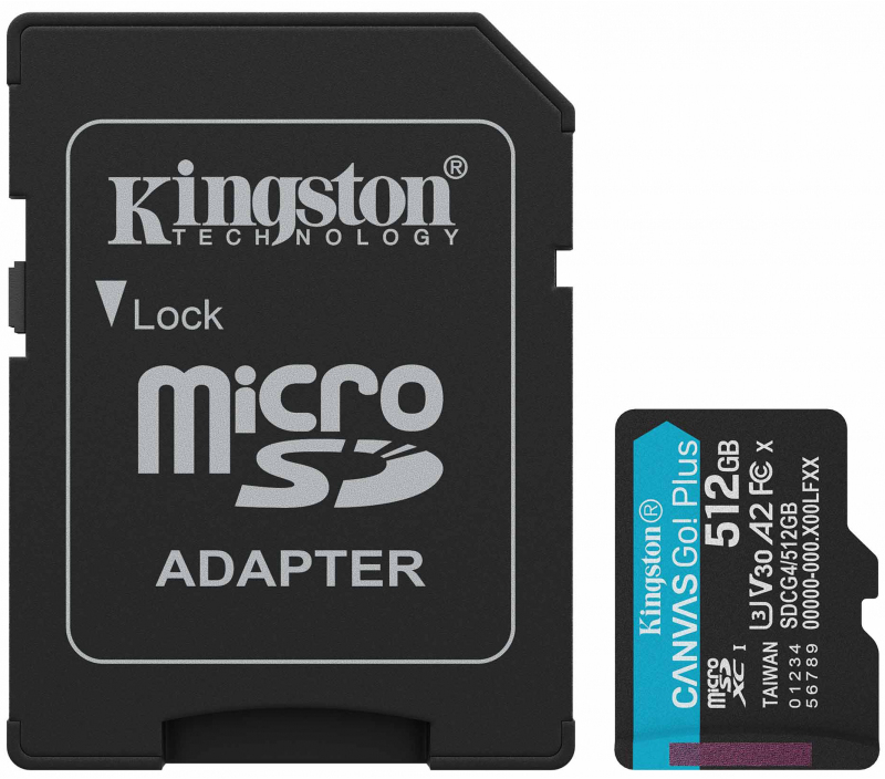 Card memorie Kingston microSDXC Canvas Go Plus Gen4 Class 10 UHS-I A2 512GB + Adaptor