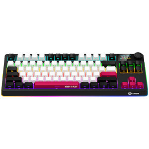 LORGAR KBP70TKLW Pro RGB Toxic Purple Linear Switch Black/Red Mecanica